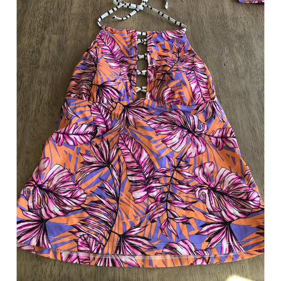 Salt + Cove Hawaii High Neck Halter Tankini Top - S - Picture 5 of 7
